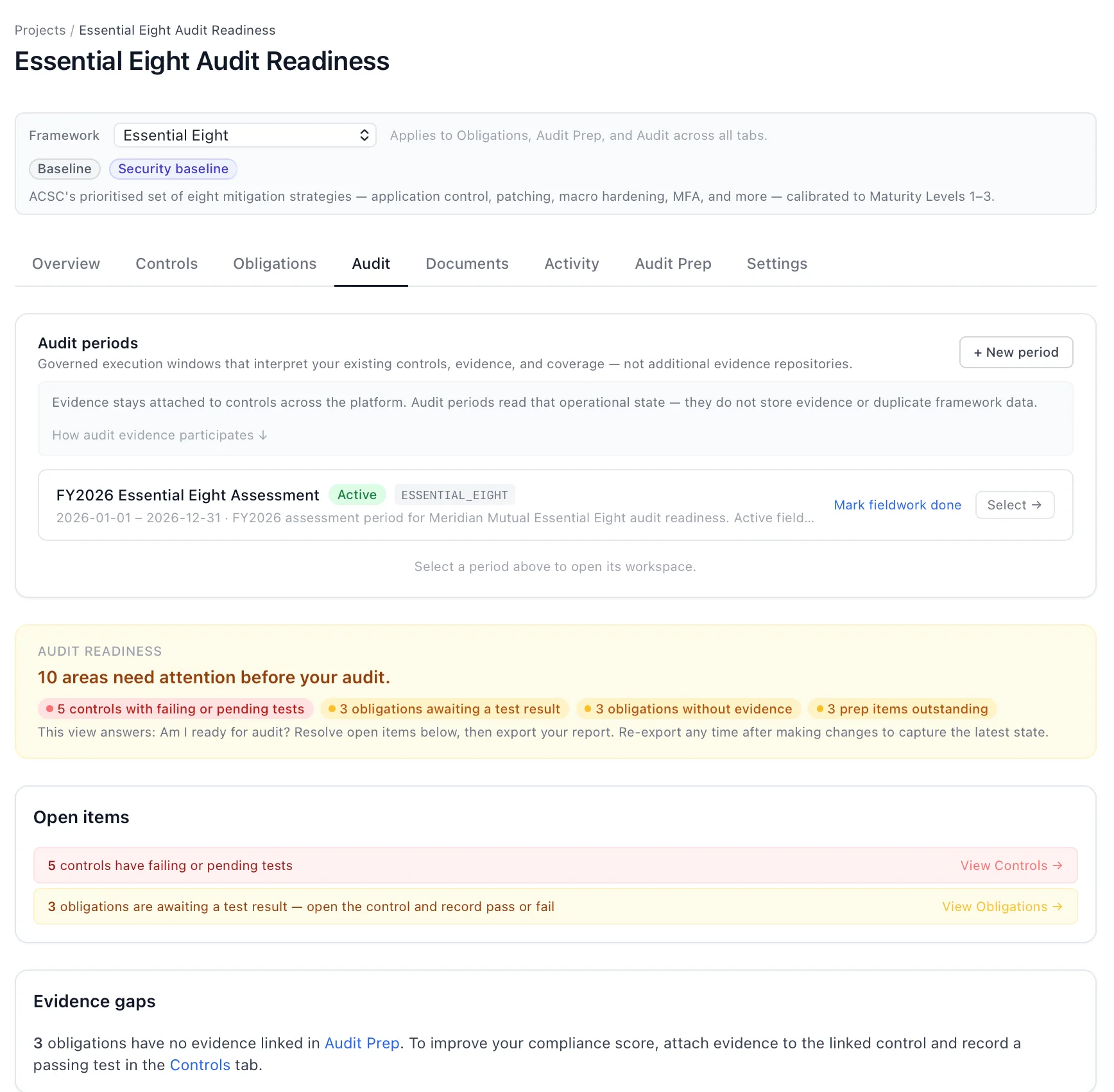Example audit pack cover — generated from project obligations, controls, and evidence